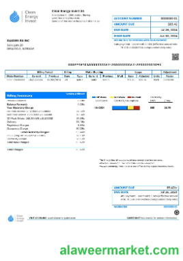 Norway Clean Energy Invest AS business  utility bill template in Word and PDF formats, good for address prove